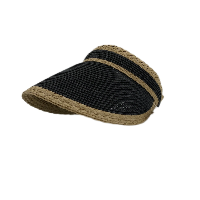 Adjustable Breathable Raffia Paper Braid Sun Summer Straw Visor Hats for Women and Men