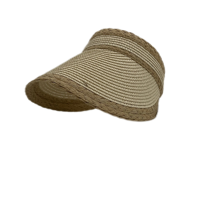 Adjustable Breathable Raffia Paper Braid Sun Summer Straw Visor Hats for Women and Men