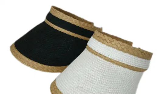 여성과 남성을 위한 조절 가능한 통기성 라피아 종이 브레이드 태양 여름 밀짚 바이저 모자